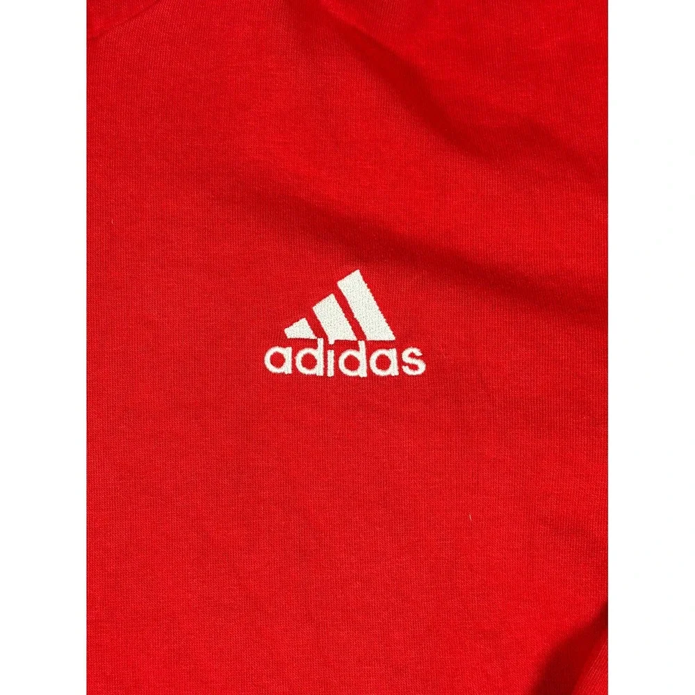 Adidas Essentials Fleece Hoodie Mens XL Red Scarlet Cotton Training Athleisure